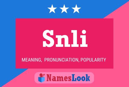 Snli Name Poster