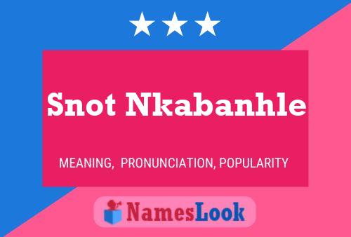 Snot Nkabanhle Name Poster