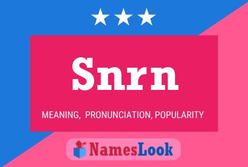 Snrn Name Poster