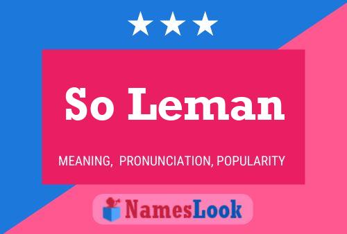 So Leman Name Poster