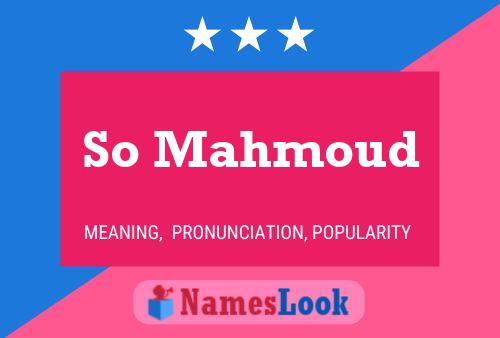 So Mahmoud Name Poster