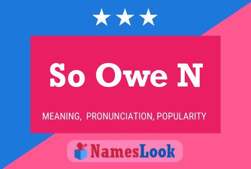 So Owe N Name Poster