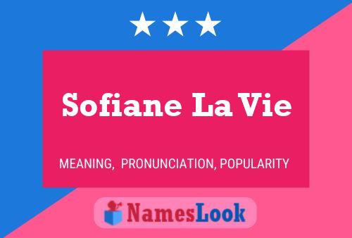 Sofiane La Vie Name Poster