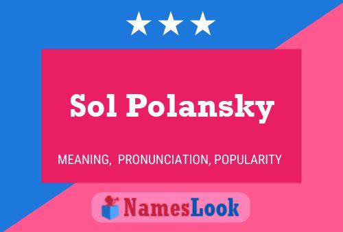 Sol Polansky Name Poster