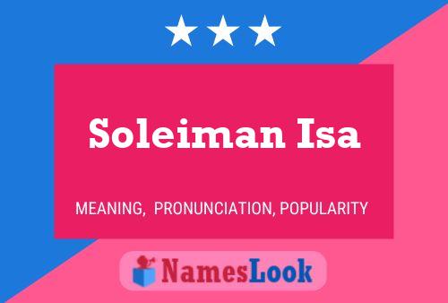 Soleiman Isa Name Poster