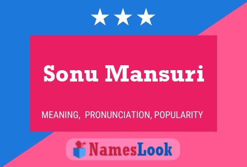 Sonu Mansuri Name Poster