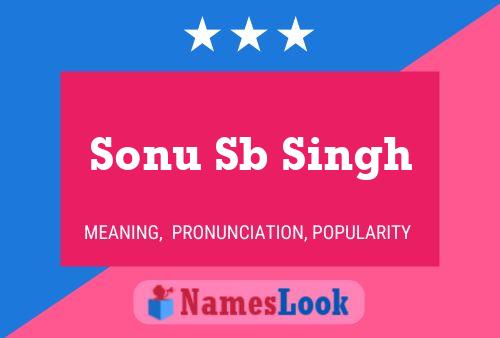 Sonu Sb Singh Name Poster