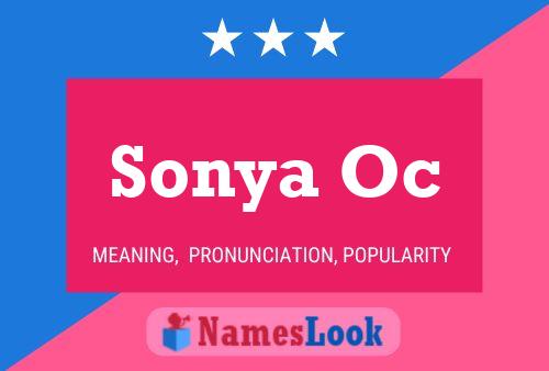 Sonya Oc Name Poster