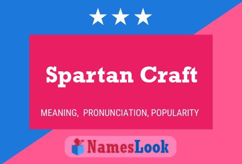 Spartan Craft Name Poster