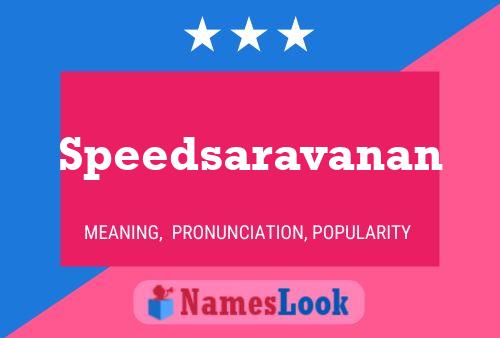 Speedsaravanan Name Poster