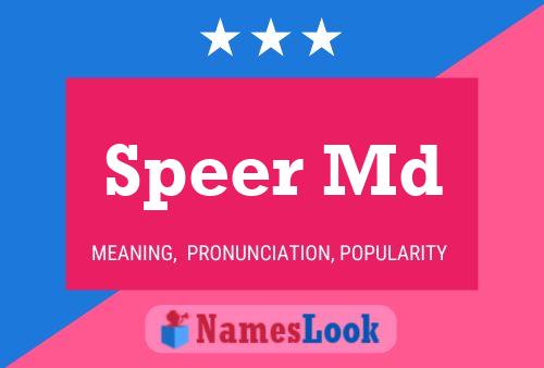 Speer Md Name Poster