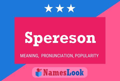 Spereson Name Poster