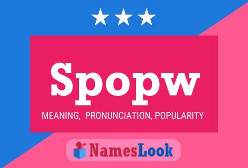 Spopw Name Poster