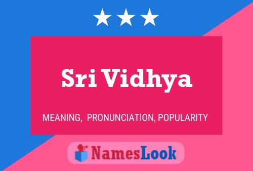 Sri Vidhya Name Poster