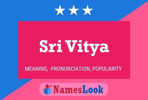 Sri Vitya Name Poster