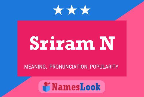 Sriram N Name Poster