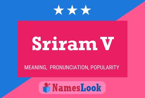 Sriram V Name Poster