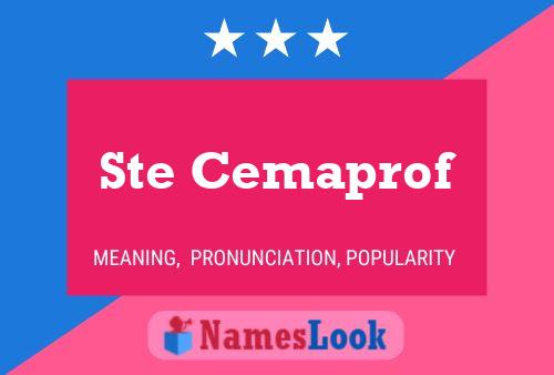 Ste Cemaprof Name Poster