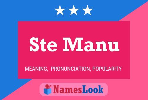 Ste Manu Name Poster