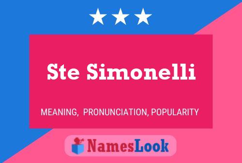 Ste Simonelli Name Poster