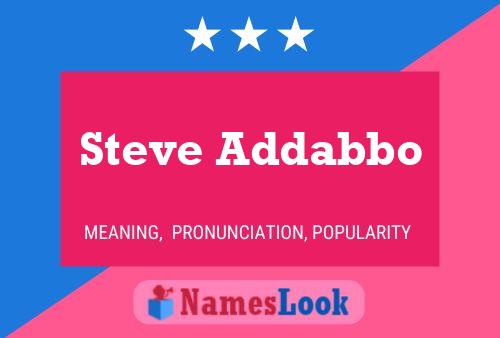 Steve Addabbo Name Poster