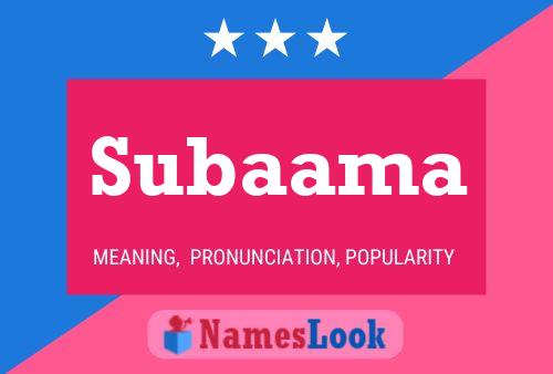 Subaama Name Poster