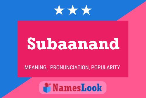 Subaanand Name Poster