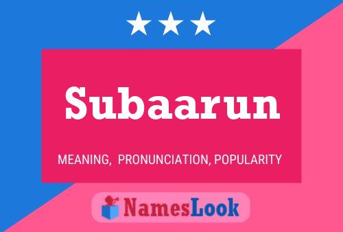 Subaarun Name Poster