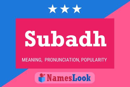 Subadh Name Poster