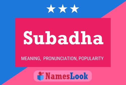 Subadha Name Poster