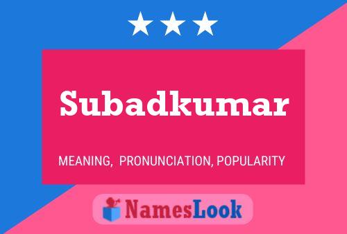 Subadkumar Name Poster