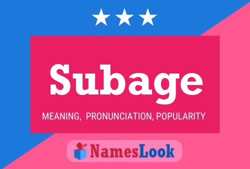 Subage Name Poster