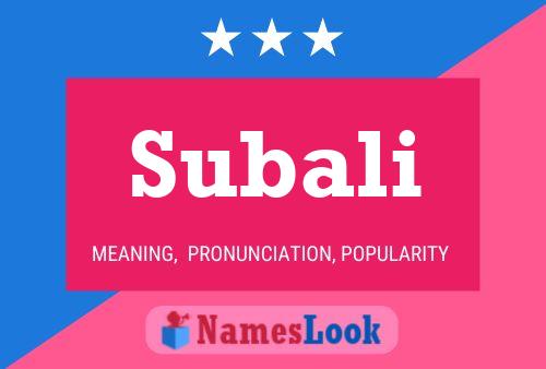 Subali Name Poster