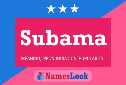 Subama Name Poster