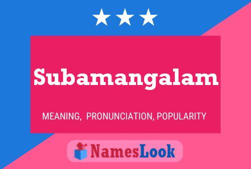 Subamangalam Name Poster