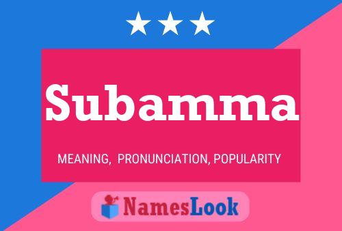 Subamma Name Poster