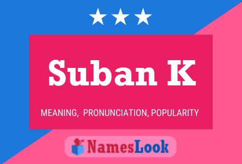 Suban K Name Poster