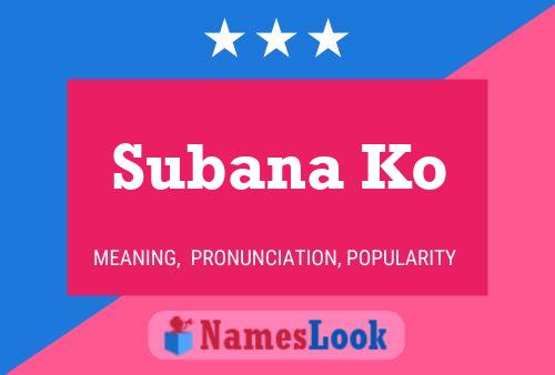 Subana Ko Name Poster