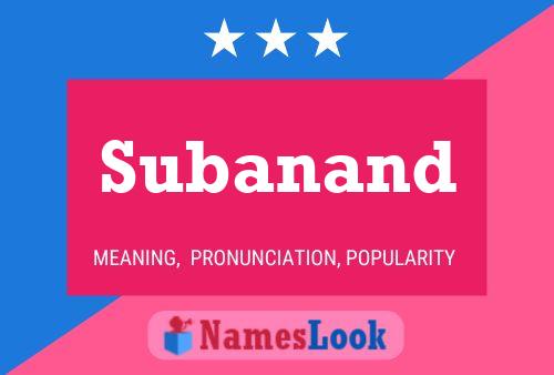 Subanand Name Poster