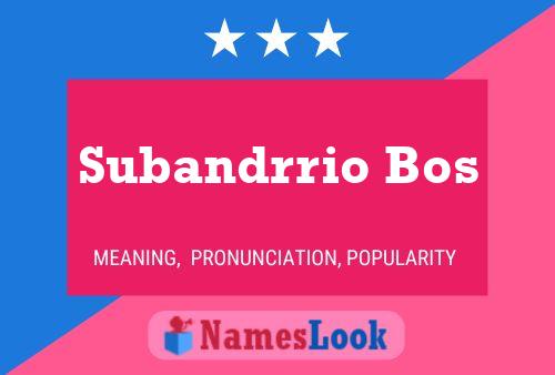 Subandrrio Bos Name Poster