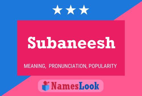 Subaneesh Name Poster