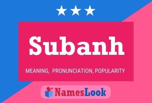 Subanh Name Poster