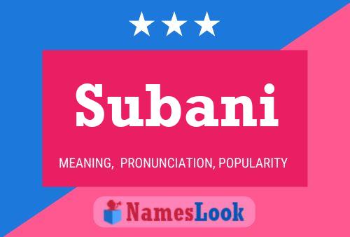 Subani Name Poster