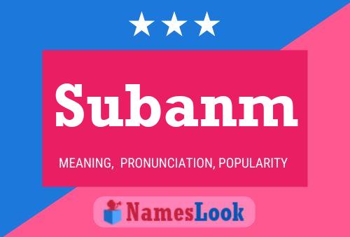 Subanm Name Poster