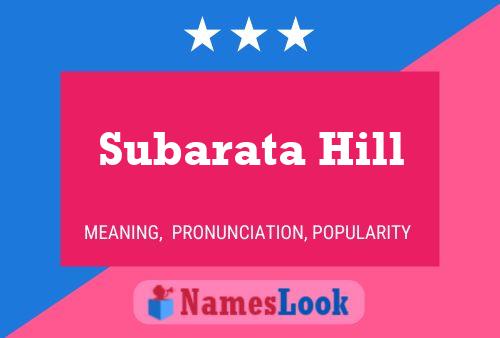 Subarata Hill Name Poster