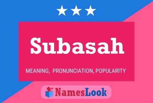 Subasah Name Poster