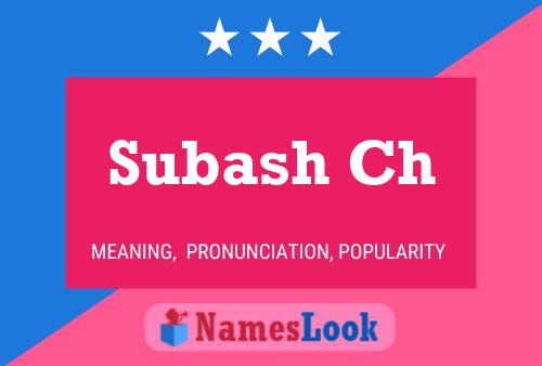 Subash Ch Name Poster