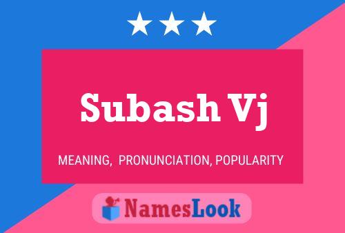 Subash Vj Name Poster