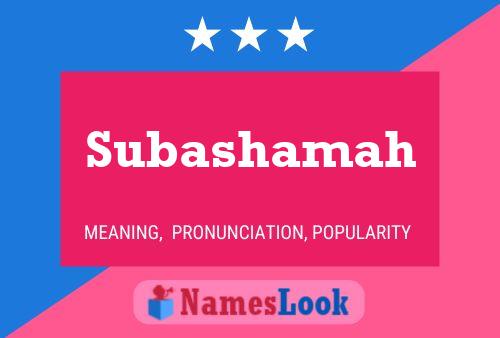 Subashamah Name Poster