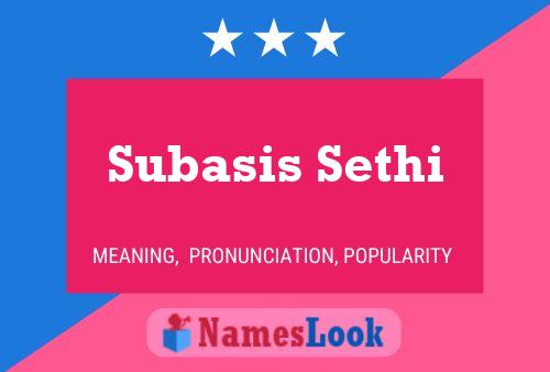 Subasis Sethi Name Poster